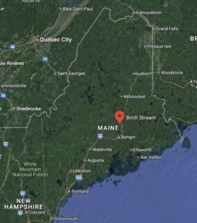 Screenshot of Google map of Maine